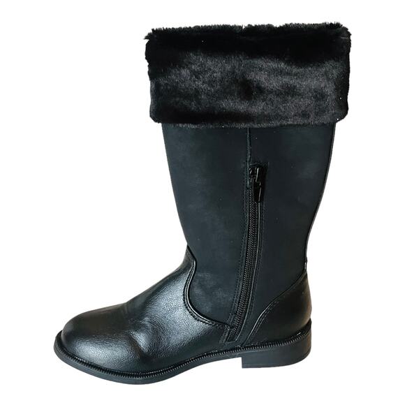 Juicy Couture LOOMIS BOOTS Little Girls 12 Black Vegan Suede Warm Sherpa Fur NEW - Picture 4 of 9